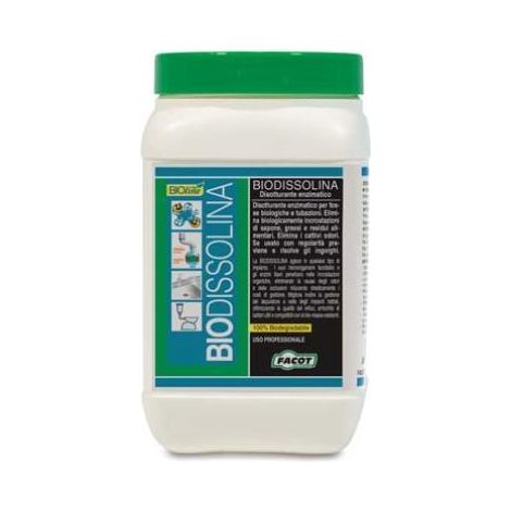 Attivatore biologico in polvere per scarichi fognari e vasche settiche in barattolo facot bio-dissolina biodis0600e