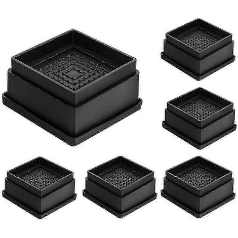 Rehausseurs de lit de 2,5 cm (1 pouce), lot de 6, réglables, robustes, avec patins en caoutchouc pour canapé, lit et table. (1/5)