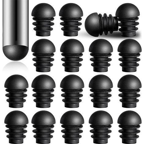 24 Pièces Bouchons d'Extrémité Ronds avec Inserts de Tube en Plastique de Diamètre Extérieur de 15.8 mm Tube d'Embouts de Pied de Chaise Protecteurs de Bouchons en Plastique (1/5)