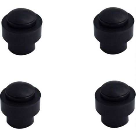 Türstopper aus schwarzem Aluminium, 4er-Set, 43 x 46 mm, Türstopper aus Gummi und Edelstahl, kein Bohren erforderlich, Türpuffer, Antikollisions-Türstopper – Crezuo