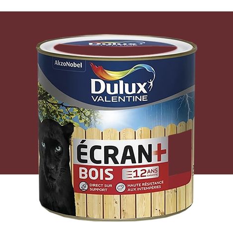 Peinture bois DULUX VALENTINE Ecran+ Bois Rouge Pays Basque 0,5 L (1/2)
