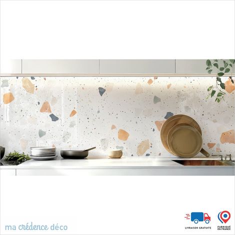 Crédence : Terrazzo Chromatique - Couleur Beige orange - Alu composite - 60 - 120 (1/3)