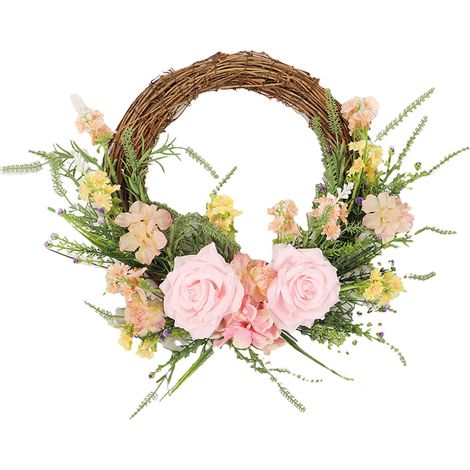 Guirlande De Roses Artificielles - Demi-Couronne Décorative Pour Porte Intérieure Ou Extérieure - Idéale Pour Mariage, Printemps Et Été - 1 Pièce (1/4)