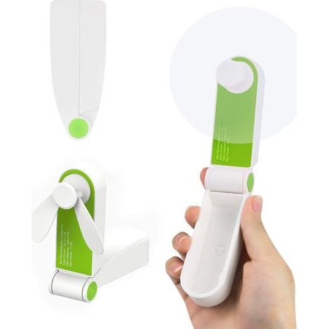 Mini ventilador portátil de bolsillo, ventilador de escritorio, con USB, recargable, para el hogar o viajes, 2 velocidades, verde, pequeño ventilador de mano - Fei Yu (1/5)