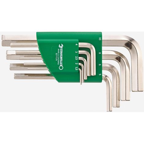 STAHLWILLE 10760 CV/9N Ensemble de clés hexagonales nickelé 9 pcs