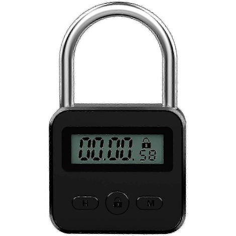 Minuteur en métal avec cadenas USB, affichage LCD, durée maximale de 99 heures. Bon état. (1/4)