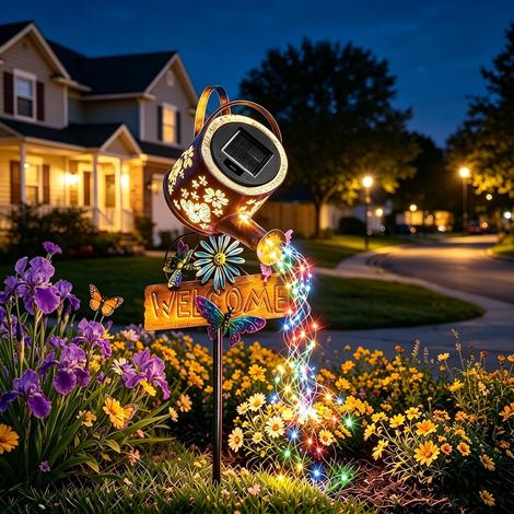 Arrosoir Solaire pour Jardin, Lampes Solaires pour l'Extérieur Éclairage Extérieur IP65, Guirlandes LED pour l'Extérieur, Décoration de Jardin, Allée, Balcon, Terrasse, Parterre de Fleurs (1/5)
