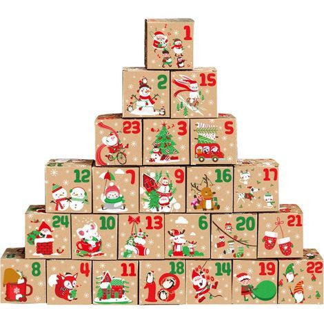 Advent Calendar Box 777cm, 24 Advent Calendars, DIY, Christmas Calendar Box, Advent Box, DIY Cardboard Advent Calendar Composed of 24 Boxes (1/5)