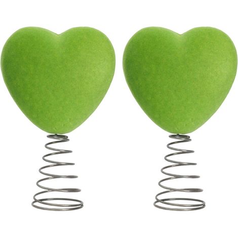 Decorazione per la cima dell'albero a forma di cuore verde per la-2