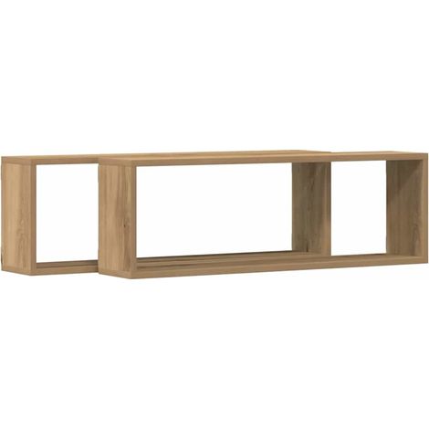 Maison Exclusive - Scaffali da parete 2 pcs Rovere Artigianale 80 x 15 x 26 cm