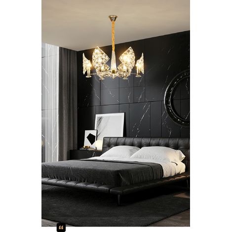 Eleganter Kristall Kronleuchter Ø64,5cm, Modernes Diamant-Design, 6-flammig E14, 3 Lichtfarben für Esszimmer & Schlafzimmer