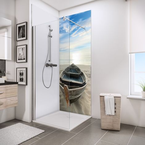 Schulte – Pack de 2 panneaux muraux 90 x 210 cm – Revêtement étanche pour douche – Composite aluminium décor bateau – Installation facile