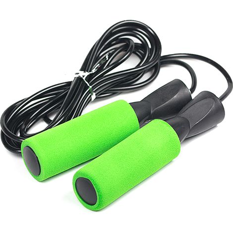 Corde à Sauter Réglable - Câble en Acier - Manches à Roulements à Billes - Pour Entraînement Cardio Boxe Fitness - 1 Pièce (1/5)