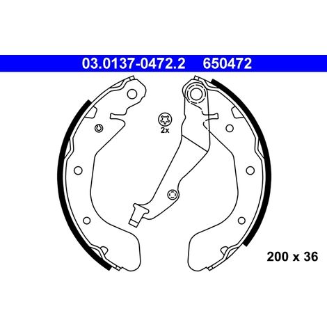 Jeu de mâchoires de frein ATE 03.0137-0472.2 CHEVROLET 93740251 93740252