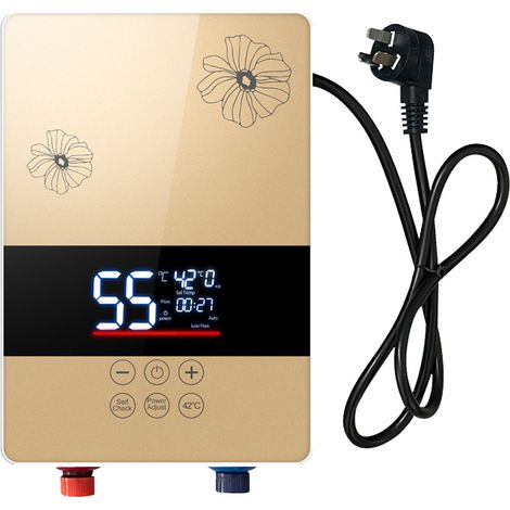 Golden Lotus Elektrischer Durchlauferhitzer für Badezimmer und Küchen, Wandmontage, HD-LED-Display, Thermostatregelung, 5500 W, 220 V (1/4)