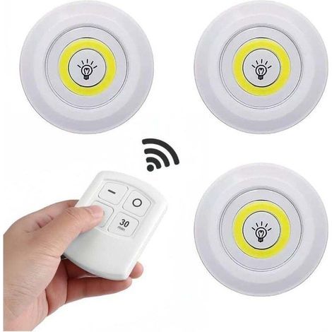 BUNTHAUS PA Cet ensemble comprend une lampe télécommandée, une lampe adhésive LED blanche alimentée par piles (piles non incluses), adaptée aux cuisines, chambres ou salles de bains. (1/4)