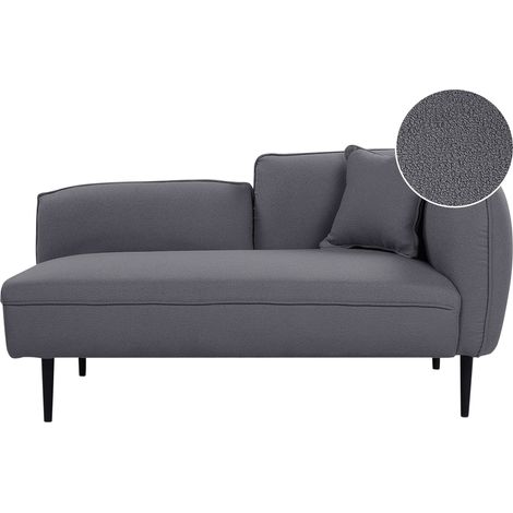 Right-Hand Chaise Lounge CHEVANNES Boucle Dark Grey
