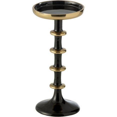 Bougeoir Boule en Métal "Ramiro" 23cm Noir & Or (1/5)