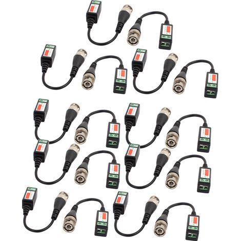 Émetteur-récepteur Balun vidéo HD passif, 9 paires, 1 canal, prise BNC
