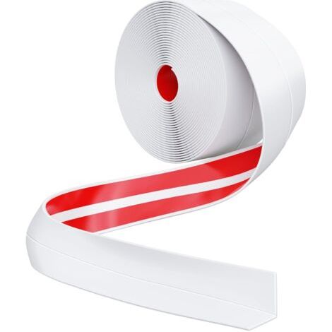 LaBlanc - Sigillante per bagno, striscia sigillante autoadesiva, striscia sigillante antimuffa per bagno, cucina, piano di lavoro, rotolo di sigillante siliconico bianco da 3 m x 4 cm (1/5)