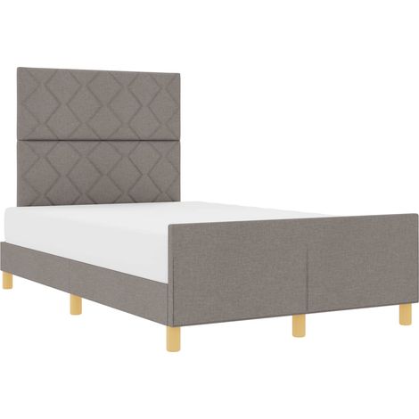 Bed Frame with Headboard Taupe 120 x 190 cm Fabric vidaXL (1/5)