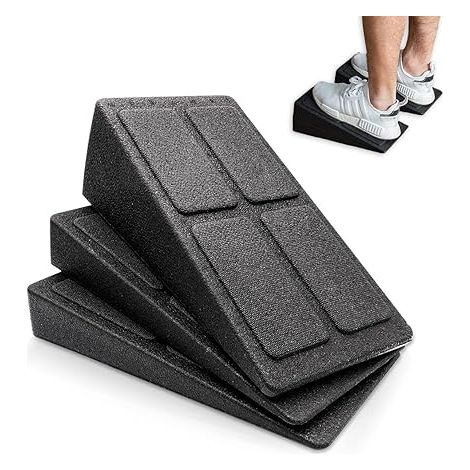 Plaque d'étirement inclinée, ensemble de 3 genouillères réglables plaque oblique étirée jambe mollet contre les côtes, talon, ischio - jambiers, tendon d'Achille, muscle de la jambe (1/5)