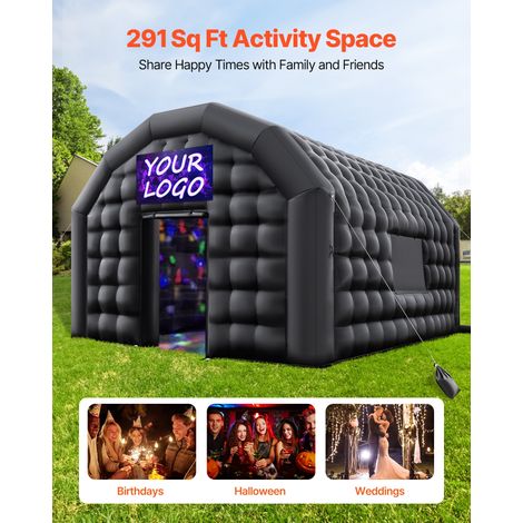 Tente de Fête Gonflable, 5,4x5x4,25 m, Tente Cube Gonflable, Discothèque Boîte de Nuit Club à Gonfler avec Souffleur 680 W, Sac de… (1/5)