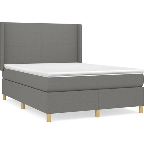 Maison Exclusive - Cama box spring con colchón tela gris oscuro 1 (1/5)