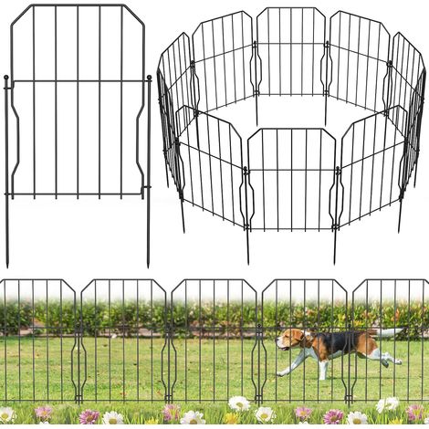 10 Pack Decorative Rectangular Metal Fence 12.2" H x 16.1" H for Garden, Rabbit, Dog, Yard, Patio, Outdoor Decor (1/5)