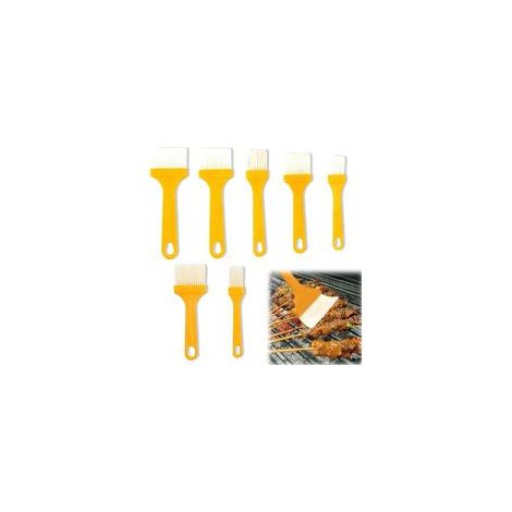 7-teiliges Küchenpinsel-Set, Silikonpinsel, Silikon-Kochpinsel, Grillpinsel, Gebäckpinsel, zum Grillen, Backen, Ölen und für Kuchen - Crezuo