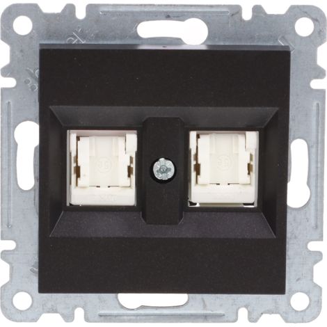 Lumina Doppel-Computerbuchse RJ45 Cat.5e UTP schwarz WL2123