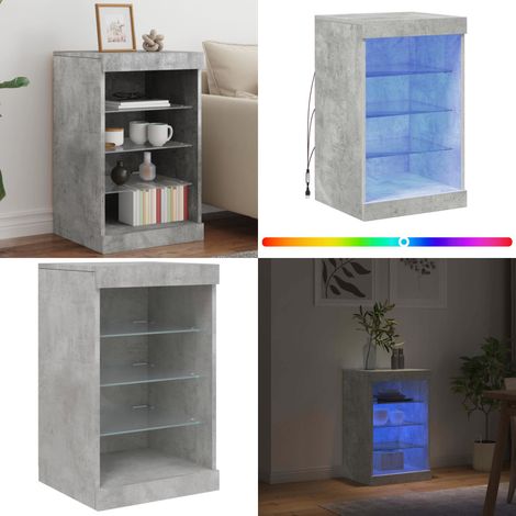 Sideboard mit LED-Leuchten Betongrau 41x37x67 cm - Schreibtisch - Wohnzimmermöbel - Sideboard - Regal - TV Stand - Home & Living
