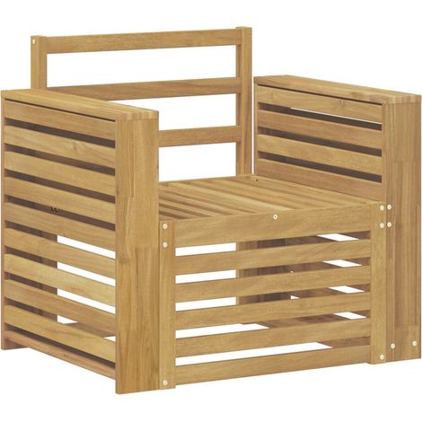 Ensemble de canapés d'extérieur Bois d'Acacia Massif Blanc vidaXL