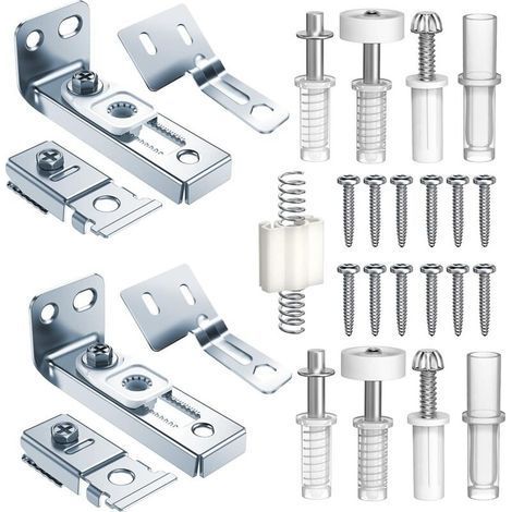 Bi-Fold Door Hardware Kit, Fits 7/8" to 1" Track, Bi-Fold Door Installation and Repair Parts (2-Part Bi-Fold Door Hardware Kit (1/5)