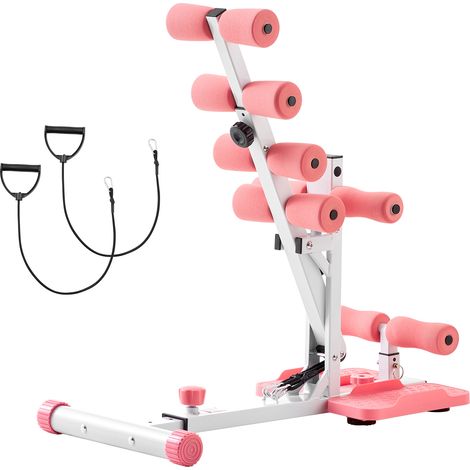 Mophorn Máquina ajustable para sentadillas profundas en rosa y blanco, incluye 3 bandas de resistencia, plegable para entrenamiento de core y glúteos en casa, soporta hasta 136 kg, 800 x 400 x 760 mm (1/5)