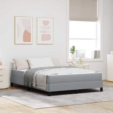 Boxspringbett mit Matratze Hellgrau 160 x 200 cm Stoff