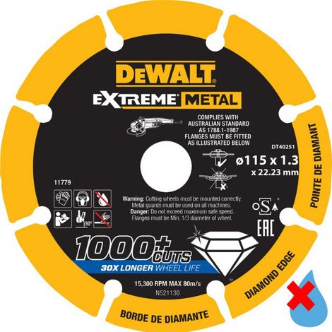 DeWALT - Disco de corte de diamante para metal 115x22,2 mm DT40251