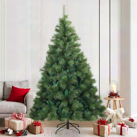 Künstlicher klappbarer Weihnachtsbaum Grün 210 cm PVC, Stahl