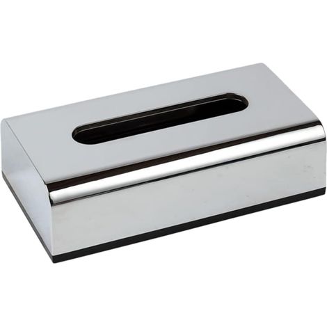Caja organizadora cromada para dispensador de pañuelos de papel, ideal para el hogar, la oficina y los viajes.