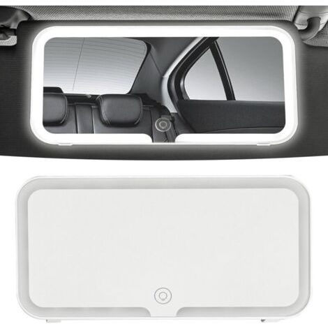 Pair Lntyq Miroir De Courtoisie Pour Pare-soleil De Voiture À LED Miroir De Maquillage Voiture Chargement USB Miroir De Maquillage De Voyage Avec 3 Modes D'éclairage Rétroviseur de Voiture de Voyage P