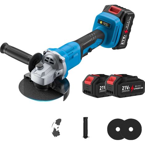 Amoladora angular, 3 velocidades, motor sin escobillas, batería EU-2, 1 enchufe. (1/2)