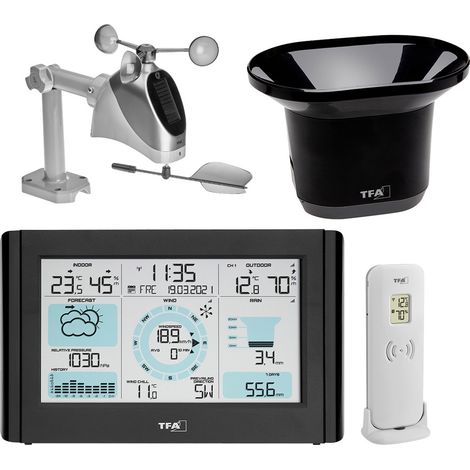 TFA Dostmann WEATHER PRO 35.1161.01 Funk-Wetterstation Vorhersage für 12 bis 24 Stunden Anzahl Senso