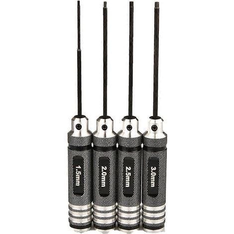4-teiliges Set Innensechskantschlüssel 1,5/2/2,5/3,0 mm, Steckschlüssel mit flachem Kopf für RC-Autos