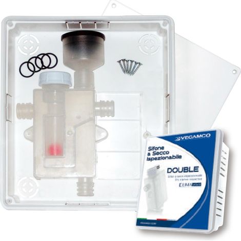 Kit Sifón Mecánico a Seco Doble Registrable – Antirretorno para Aire Acondicionado con Tapa de Inspección Vecamco