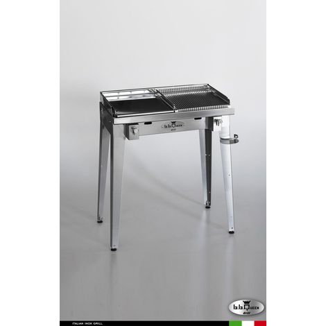Grill 8.4 Inox Piastra mista - Senza portapiatti - Senza paraschizzi - Senza kit mensola e ruote - Satinato - barbecue, griglia, giardino, carne, a gas, acciaio made in Italy