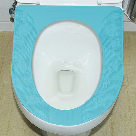 Ganzjahres-WC-Sitzbezug aus umweltfreundlichem Silikon mit rutschfester Oberfläche, himmelblau (1/5)