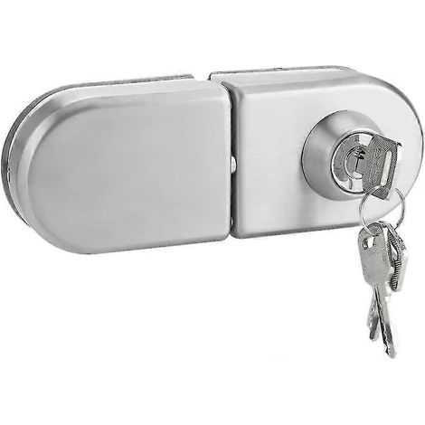 Serratura di sicurezza antifurto per porte in vetro, in acciaio inox da 10-12 mm con chiavi - AquaForge