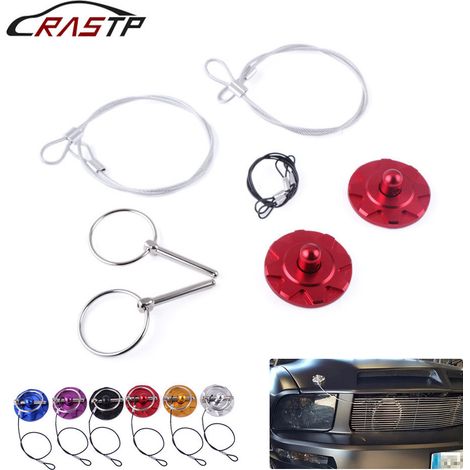 Car modification hood lock, engine cover lock, cable pull hood lock, engine cover lock - blue (1/4)