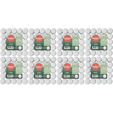 Lot de 8 x 50 bougies soit 400 bougies Chauffe-Plat Bolsius - Combustion 3,5h - Livraison gratuite (1/2)