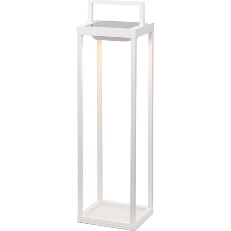 Zafferano - Lanterna Home solar 2 a led 56,4cm - Lampada da parete e da tavolo 2W con batteria e sensore crepuscolare - Bianca (1/4)